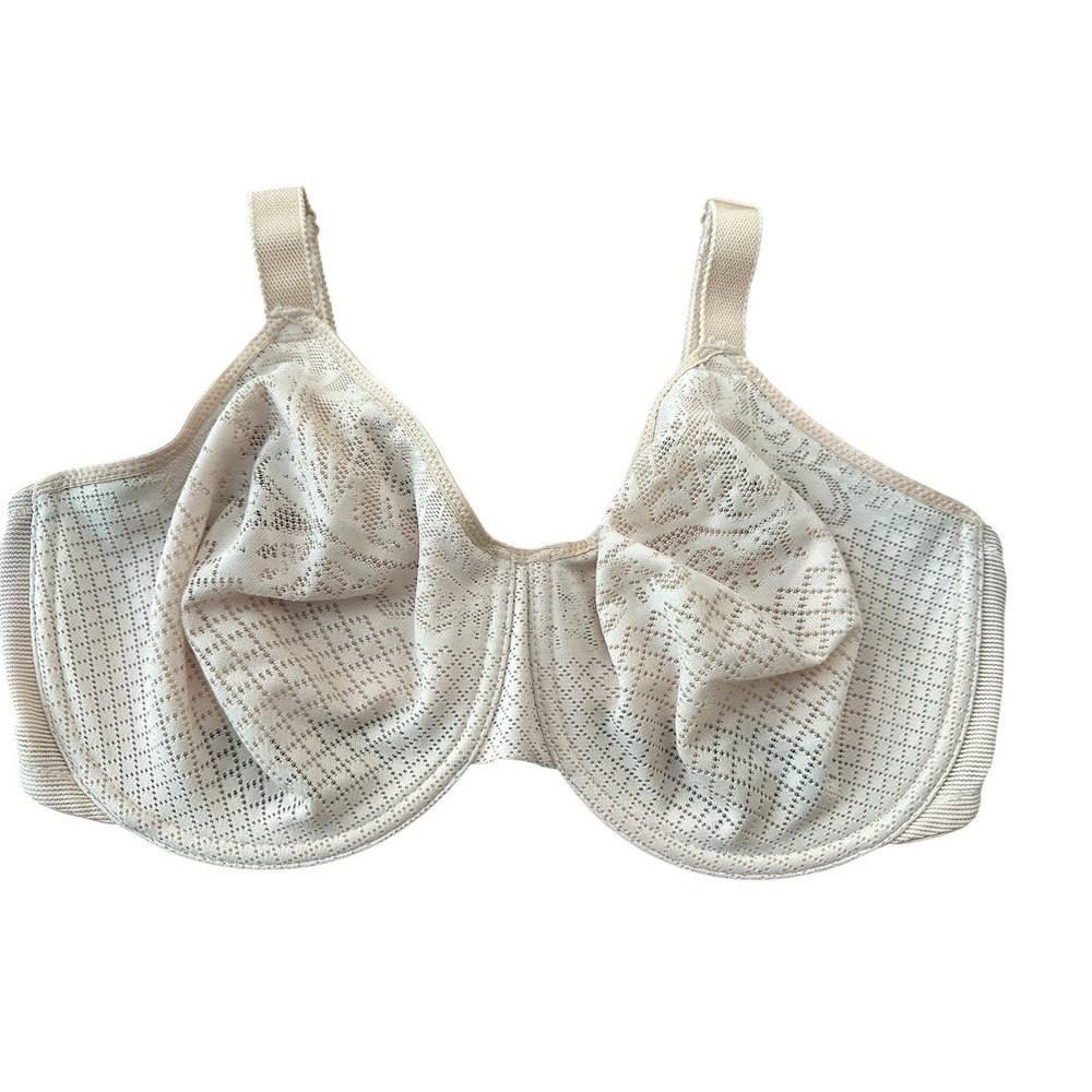 Wacoal Bra Womens Size 36DDD Underwire Beige Lace Full Coverage Hook Loop #EE7-1 - Picture 6 of 6